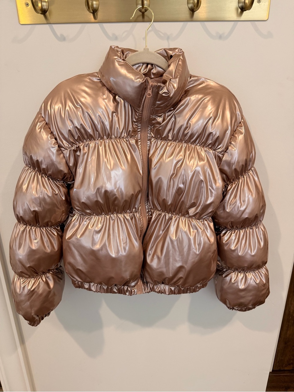 Steve Madden Metallic Rose Puffer Jacket